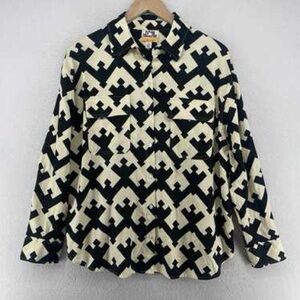 Future Collective Geo Print Button-Up Shirt